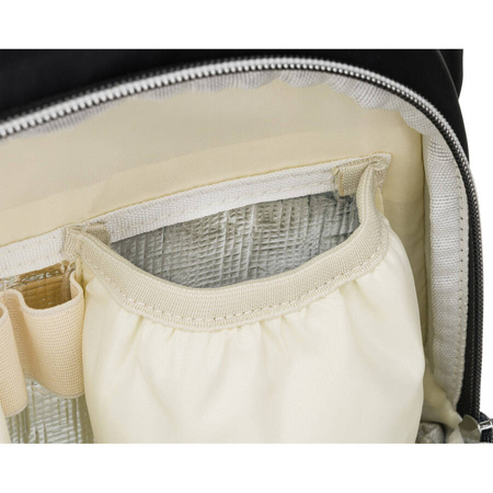 Schwarzer Rucksack aus Polyester mit Griffen zur Befestigung am Trolley – Peterson