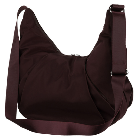 Große, burgunderrote Damen-Handtasche aus Polyester, passend für A4-Format – Peterson