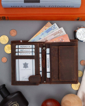 Große Herren Geldbörse aus Nubukleder