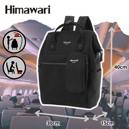 Schwarzer, vielseitiger Rucksack passend für DIN A4 – Himawari