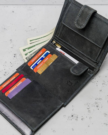 Herren Geldbörse aus Leder mit Außentasche – Always Wild