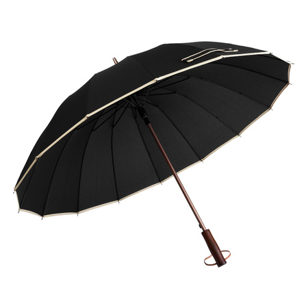 Großer, eleganter Behörden-Regenschirm in Schwarz – Peterson