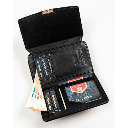 Damen-Geldbörse aus Öko-Leder in Schwarz mit RFID-System – Peterson