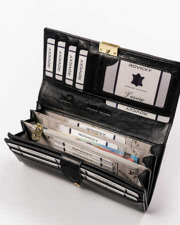 Klassische Damen Geldbörse mit großem Kartenfach – Rovicky