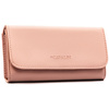 Rosa, große Damen-Geldbörse aus Öko-Leder mit Außenfach, mit Druckknopf verschließbar - 4U Cavaldi