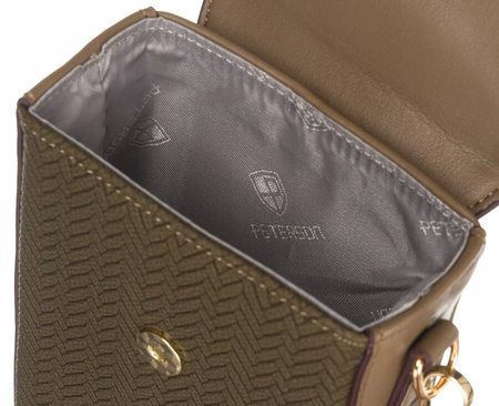 Mini Damen Umhängetasche-Portemonnaie aus Öko-Leder mit Zierblende – Peterson