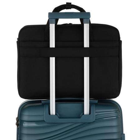 Herren-Laptoptasche aus strapazierfähigem Cordura in Schwarz, mit Reißverschluss – Peterson