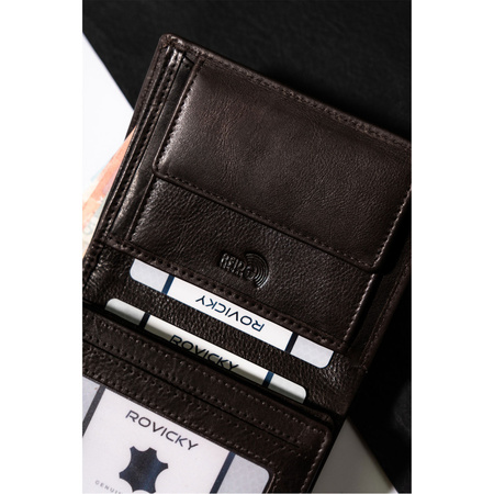 Herren Geldbörse aus echtem Leder mit Kartenfächern – Rovicky