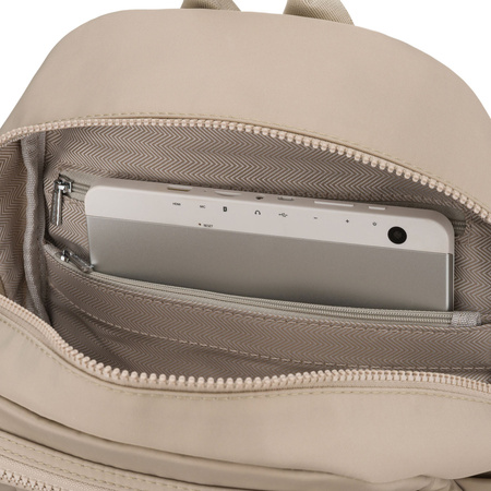 Praktischer Damen-Rucksack aus Polyester in Ecru, ein Hauptfach – Peterson