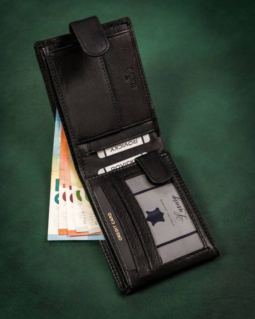 Große Herren Geldbörse aus Leder mit Druckknopf – Rovicky