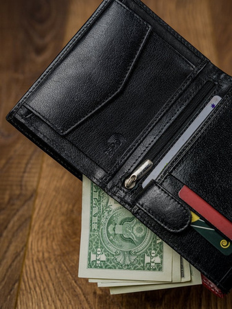 Zweifarbige Herren Geldbörse vertikal aus Echtleder – Rovicky