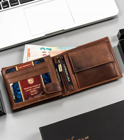 Herren Geldbörse aus Leder mit Zierprägung – Peterson