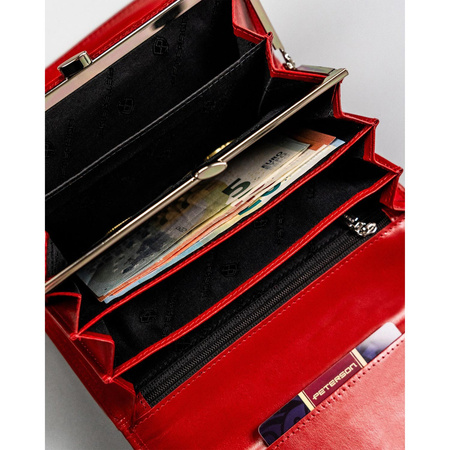 Damen Geldbörse für Münzen und Scheine in Rot mit RFID – Peterson