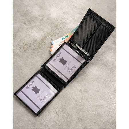 Herren Geldbörse aus Leder mit elegantem Muster – Rovicky