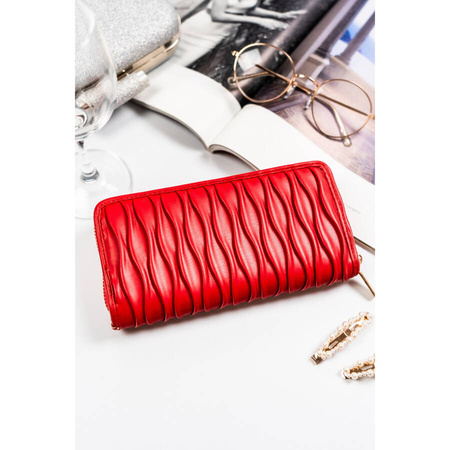 Modische Damen Geldbörse in Rot mit geräumigem Innenraum und Reißverschluss – Peterson