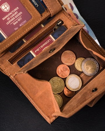 Herren Geldbörse aus Leder mit Druckknopfverschluss – Peterson