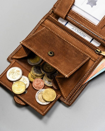 Große Herren Geldbörse aus Echtleder in Hochformat – Always Wild