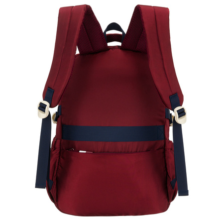 Bordeauxfarbener Schulrucksack aus Polyester mit seitlichen Kompressionsriemen – Peterson