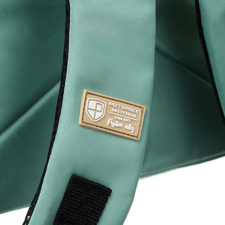 Türkiser Reiserucksack mit zwei Fächern, Koffergurt und USB-Anschluss – Peterson