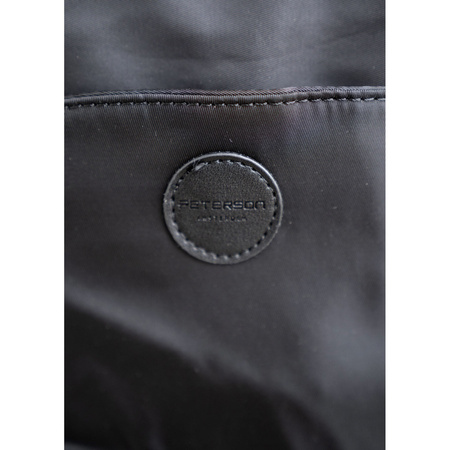 Städtischer Damen-Rucksack aus Nylon und Öko-Leder in Schwarz mit Reißverschluss – Peterson