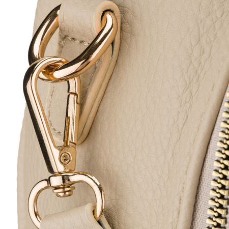 Eleganter Damen-Rucksack mit Seitentaschen aus Öko-Leder in Beige – Rovicky