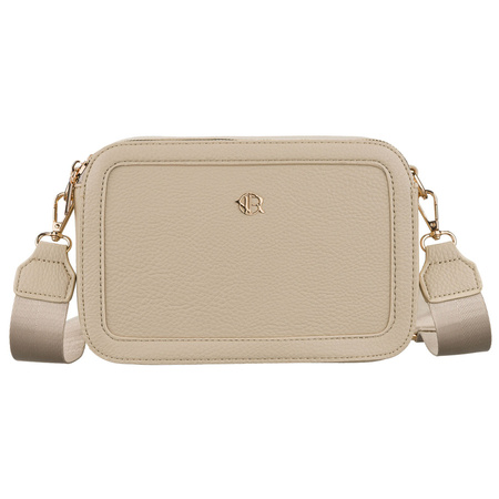 Städtische Damen-Handtasche mit Schultergurt in Beige aus Öko-Leder - Rovicky