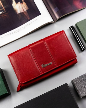 Große Damen Geldbörse aus Leder mit Druckknopf – Peterson