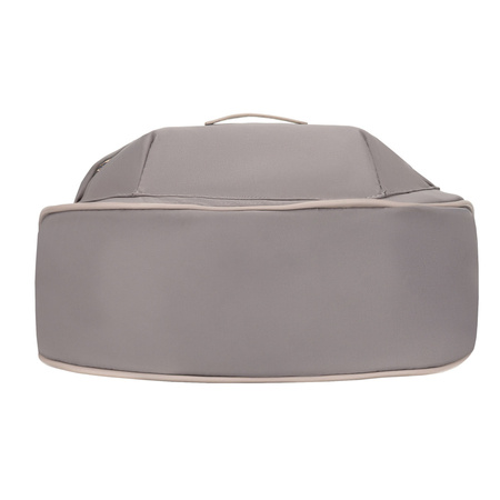 Graue Damen-Handtasche aus Nylon, aufgehängt an einem verstellbaren Gürtel und mit einem Reißverschluss geschlossen - Peterson