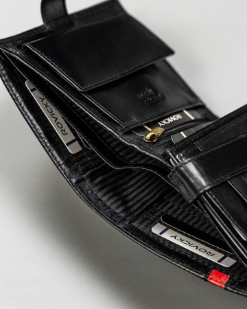 Große Herren Geldbörse aus Leder mit Druckknopfverschluss – Rovicky