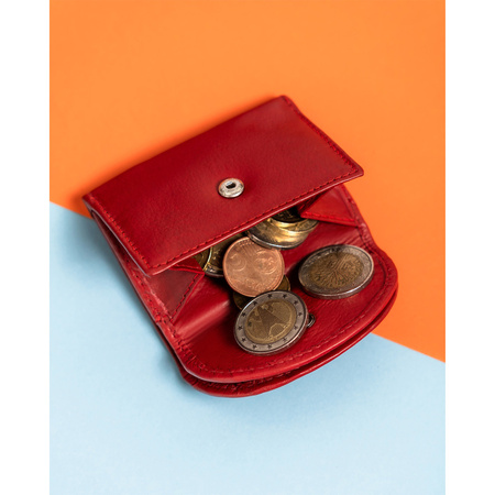 Kleine Damen Münzbörse aus rotem Leder – Rovicky