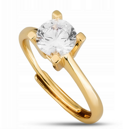 Vergoldeter Damen Ring mit Zirkonia – Peterson
