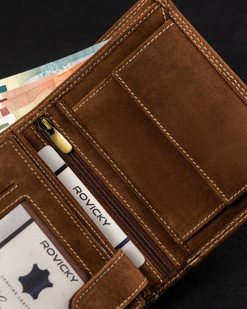 Große, hochformatige Herren-Geldbörse aus Naturleder – Always Wild