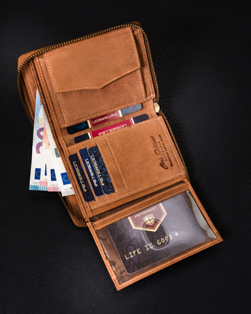 Elegante Herren Geldbörse aus Leder mit Reißverschluss – Peterson