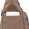 Nylon Damen Tasche in Beige mit silbernen Beschlägen – Peterson