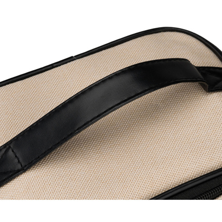 Beige-schwarze Kosmetiktasche aus synthetischem Gewebe, einteilig - Peterson