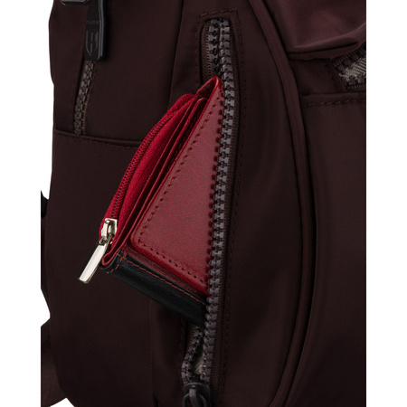 Bordeauxfarbener, urbaner Damen-Rucksack aus Polyester – Peterson