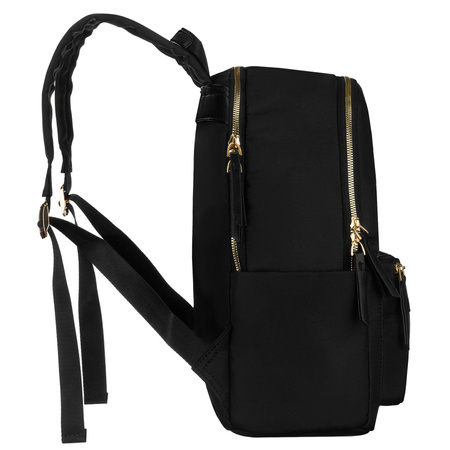 Damen-Stadtrücksäcke aus Polyester in Schwarz, an verstellbaren Trägern aufgehängt - Peterson