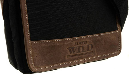 Herren Umhängetasche aus Stoff und echtem Leder – Always Wild