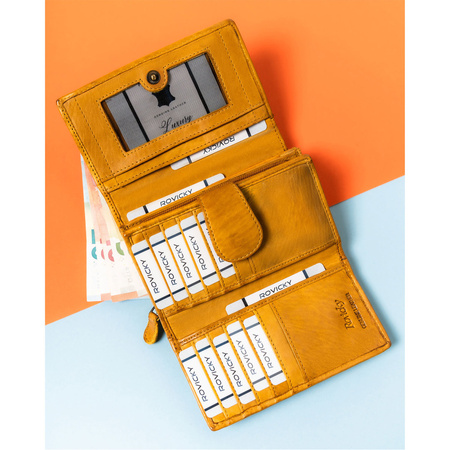 Klassische Damen Geldbörse für die Handtasche mit geometrischem Muster – Rovicky