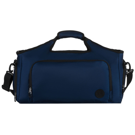 Schwarz-marineblaue, sportliche Reisetasche zum Umhängen mit abnehmbarem Gürtel – Peterson