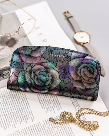 Große Herren Geldbörse aus Echtleder mit Blumenmuster – Peterson