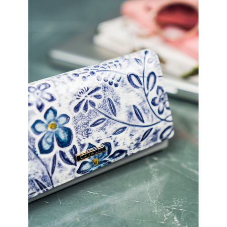 Damen Geldbörse mit Blumenprägung aus Leder & Öko-Leder – 4U Cavaldi