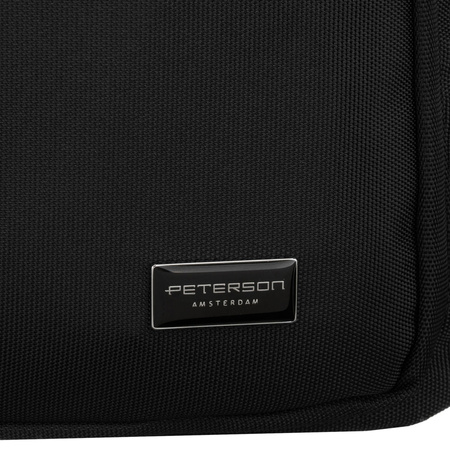 Schwarze, geräumige Damen-Laptoptasche aus Polyester – Peterson
