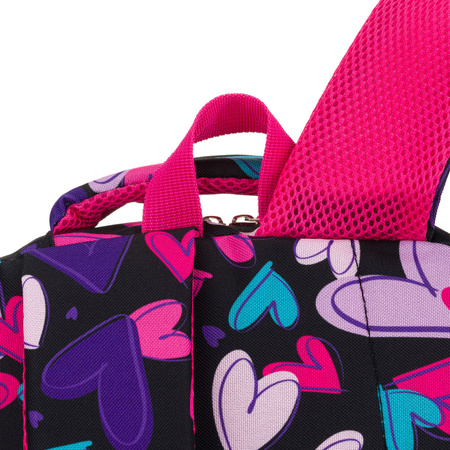 Jugendlicher Schulrucksack aus Polyester mit Herzmuster – Peterson