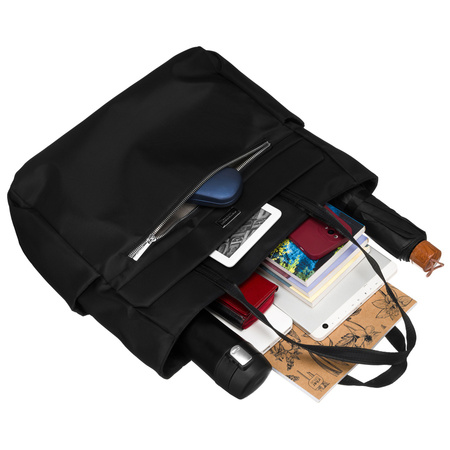 Geräumige elegante Damen Shopper Tasche Schultertasche Schwarz – Peterson