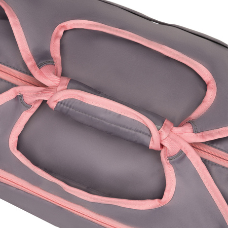 Geräumige, Wochenend-Reisetasche in Grau-Rosa mit einem Thermofach für Schuhe - Peterson
