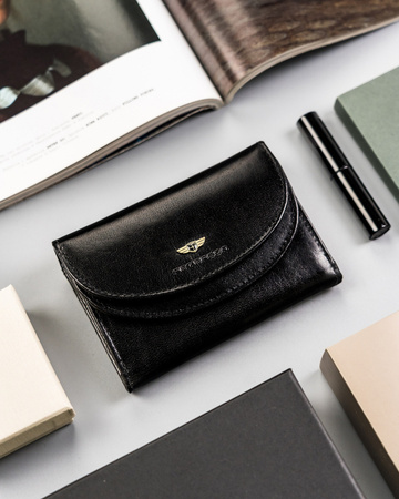 Klassische Damen Geldbörse aus Leder mit Druckknopf – Peterson