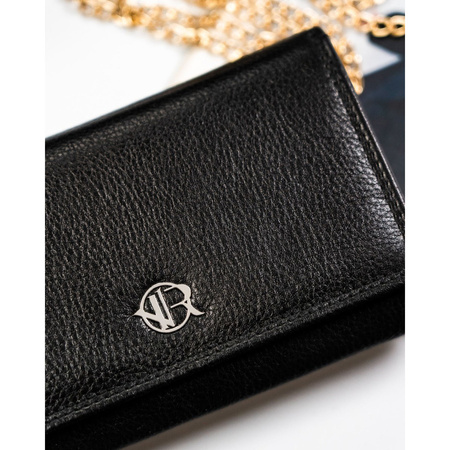 Geräumige schwarze Damen Geldbörse aus Leder mit RFID-Schutz – Rovicky