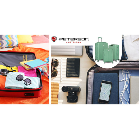 Peterson - Set aus Reisekoffern aus ABS-Kunststoff in Grün