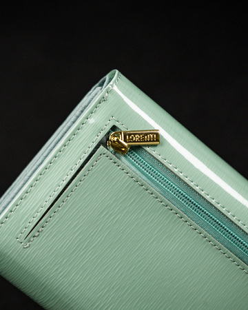 Lackierte Damen Geldbörse für Karten mit RFID Protect – Lorenti